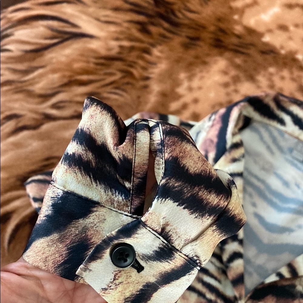 Asos Tiger Print Button Down Blouse - image 5